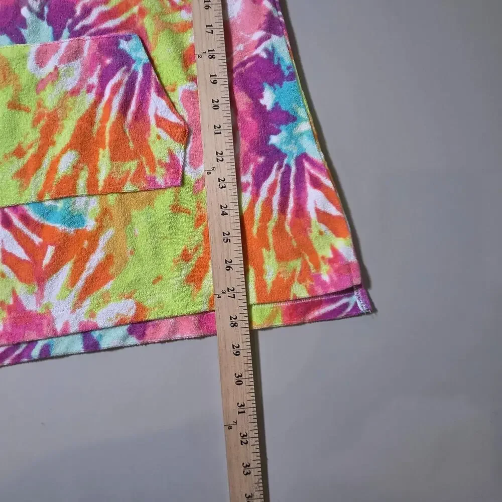 The Childrens Place Cover Up Girls 14 Multicolor Tie Dye Hooded Beach Terry
